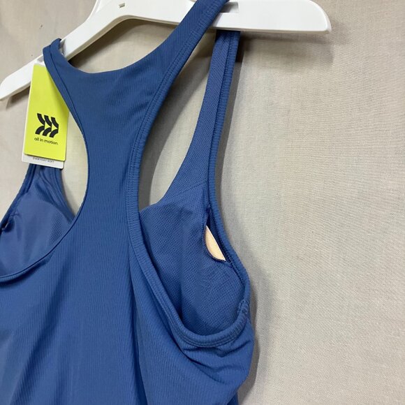 All in Motion Women's XS Blue Everyday Soft Rib Racerback Cropped Support Tank - Picture 11 of 13